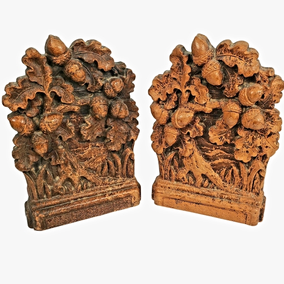 Syroco Other - Vintage SyrocoWood Acorn and Oak Leaf Bookends